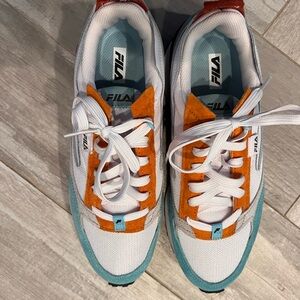 Fila White and Orange Sneakers